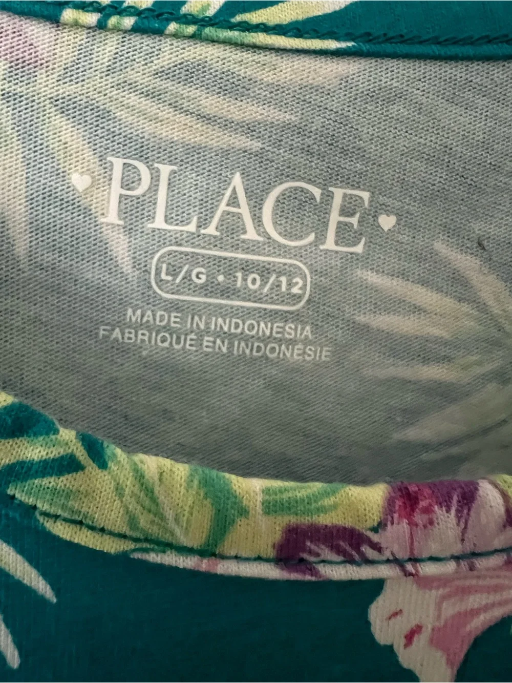 The Children's Place | Teal Floral Tropical Tank Dress #304656 Sz L (10/12) - Picture 3 of 12